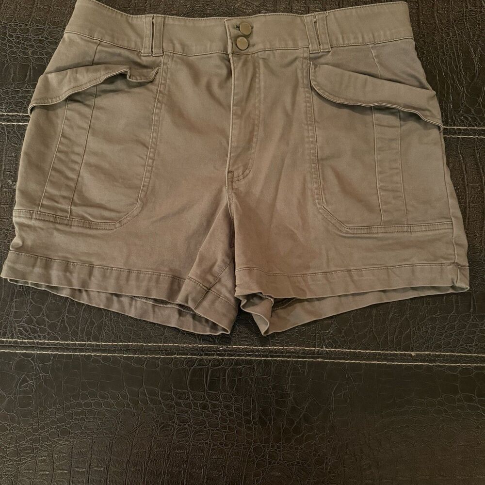 DEMOCRACY Chino Hiker Shorts Gray Women 16 Elastic Waist Band "Ab" solution